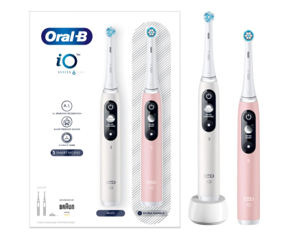 Szczoteczka elektryczna Oral-B Szczoteczeka magnetyczna iO6 Duo (biała + różowa)